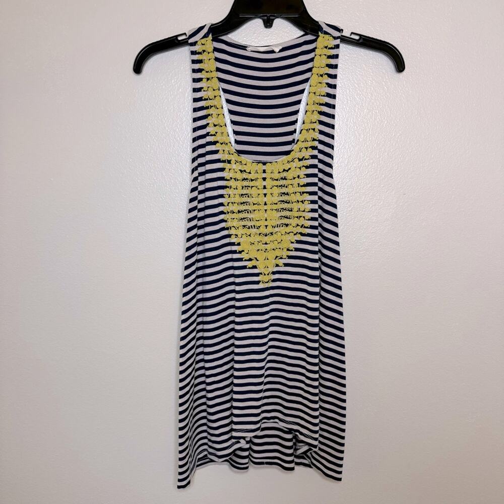 Le Sample Embroidered Racerback Tank Top Women Size Large